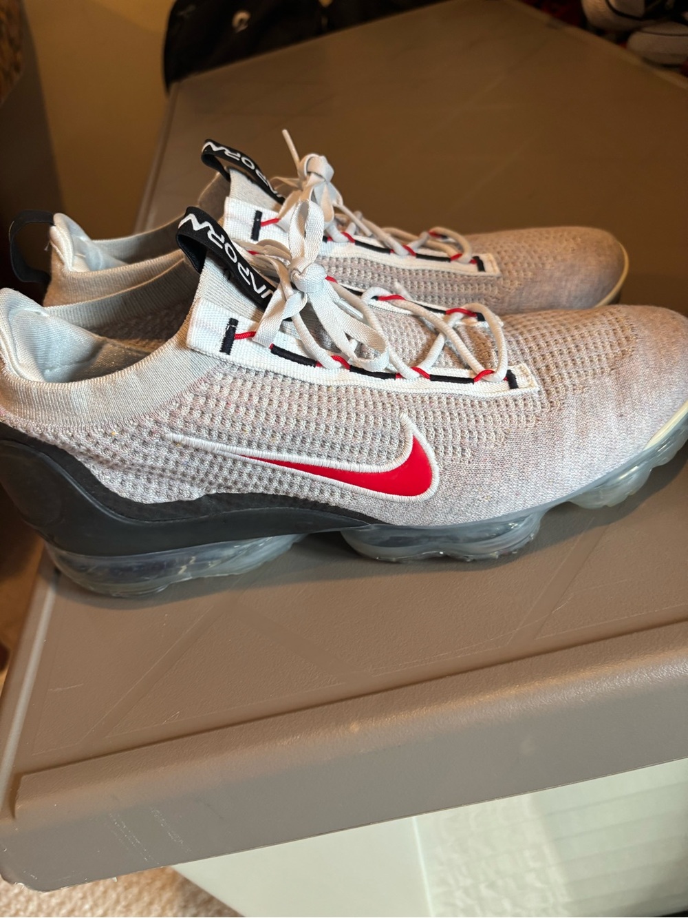 Nike Air VaporMax 2021 Flyknit in 'Light Bone University Red' Men’s 12.5